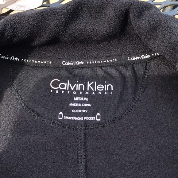 NWT Calvin Klein Black Zip Front Performance Fleece Jacket Size Medium - Picture 9 of 14